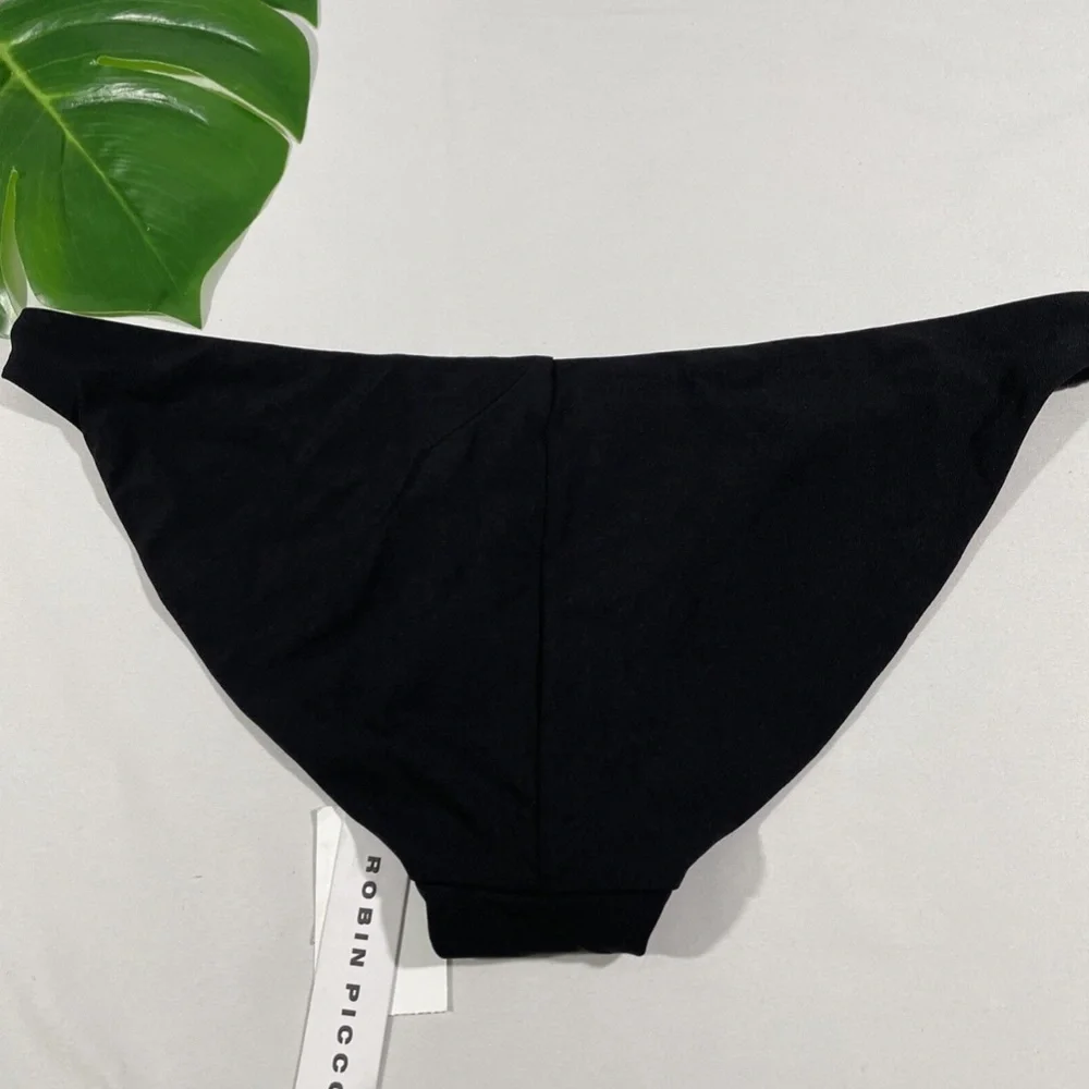 NWT Robin Piccone Ava Bikini Bottoms‎ in Black [SZ Large ]